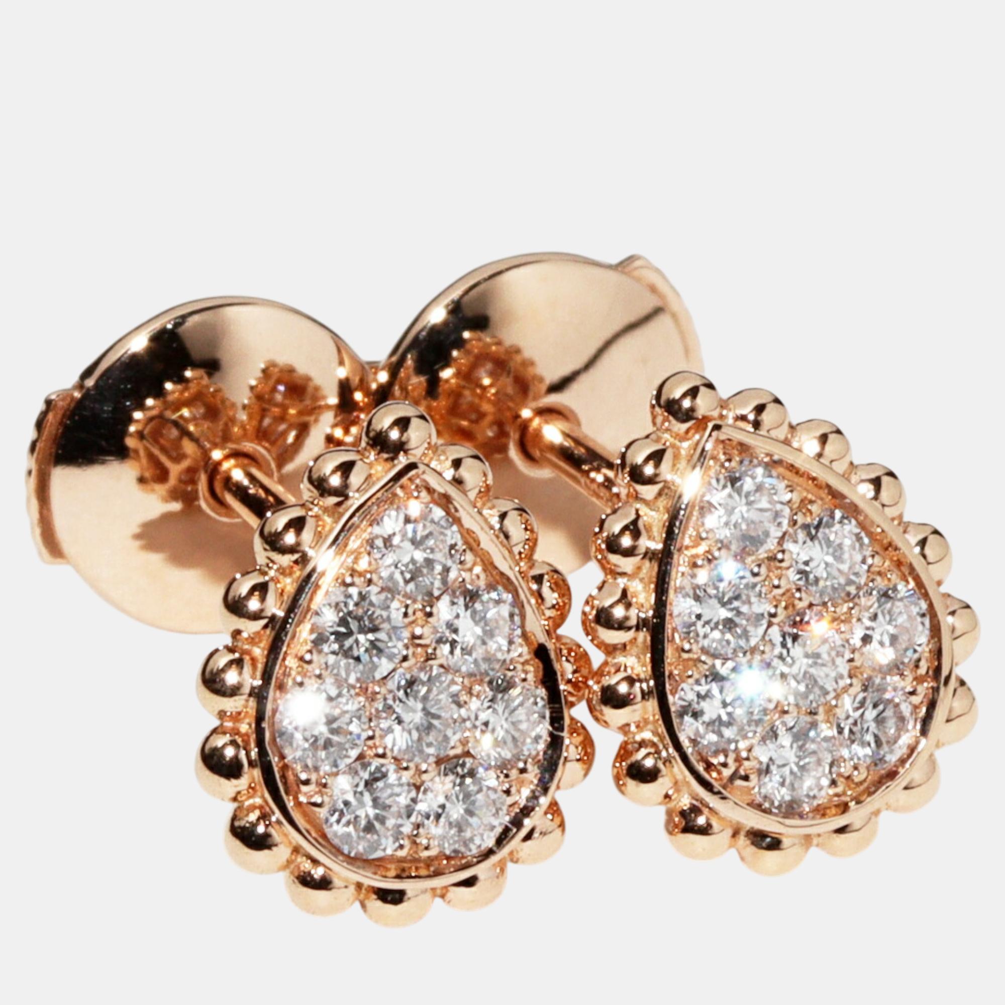 

Boucheron 18K Rose Gold and Diamond Serpent Boheme Stud Earrings