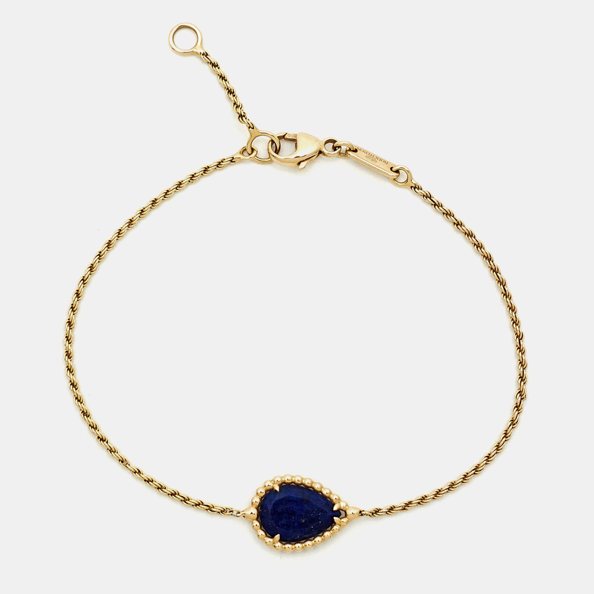 Pre-owned Boucheron Serpent Boheme Lapis Lazuli 18k Yellow Gold Bracelet