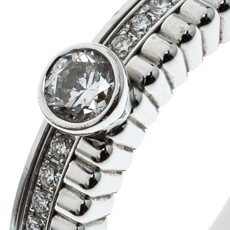 

Boucheron Quatre Radiant Edition Solitaire Pave Diamonds And White Gold Ring