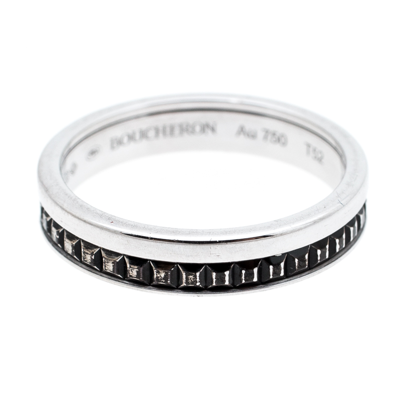 

Boucheron Quatre PVD & 18k White Gold Wedding Band Ring Size