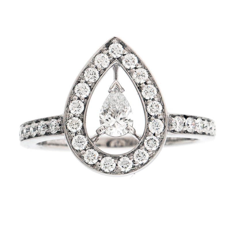

Boucheron Ava Pear Diamond 18k White Gold Ring Size