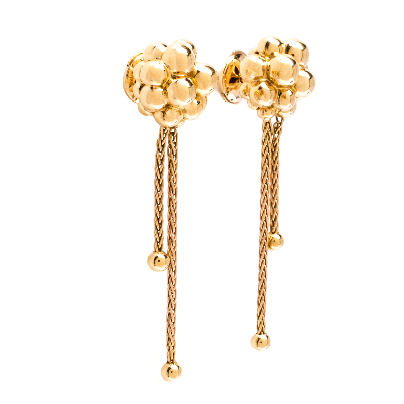 

Boucheron Grains de Mure 18K Rose Gold Tassel Stud Earrings