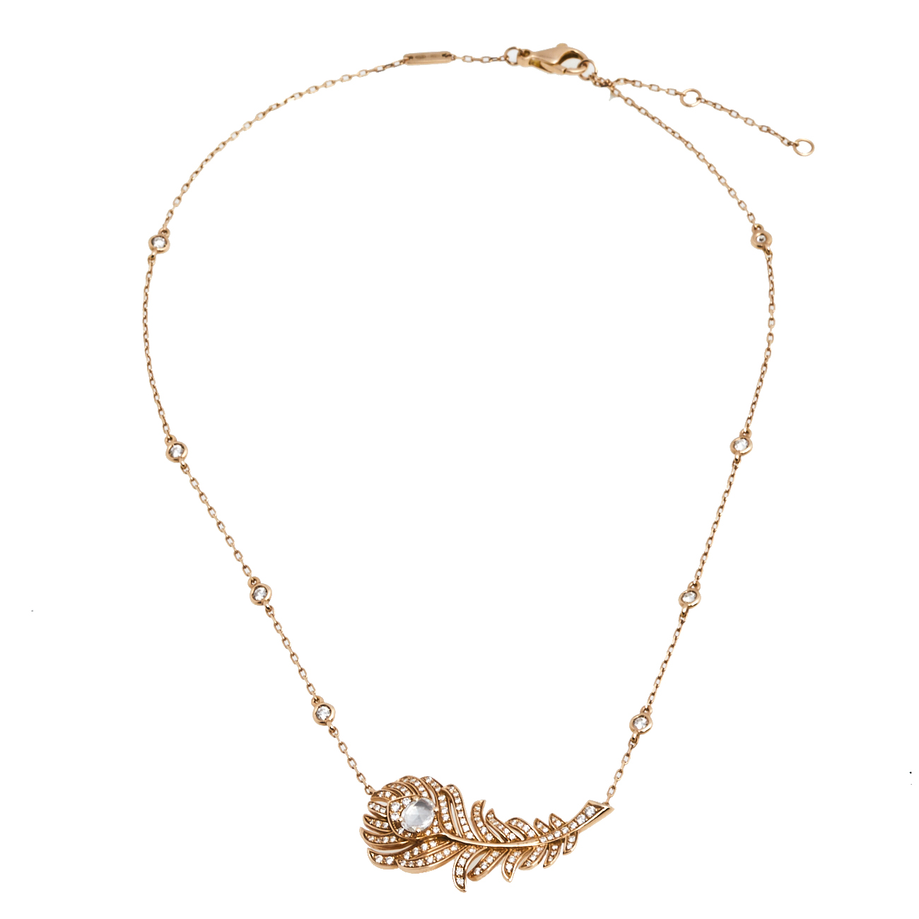

Boucheron Plume de Paon Diamond 18k Rose Gold Pendant Necklace