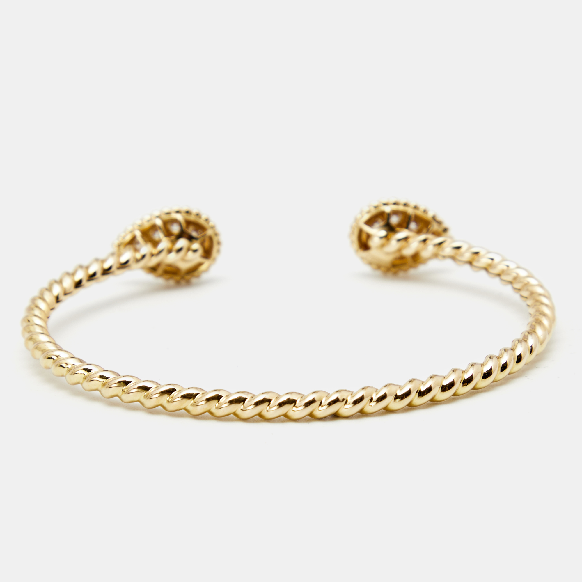 

Boucheron Serpent Boheme Diamond 18k Yellow Gold  Motif Open Cuff Bracelets 15