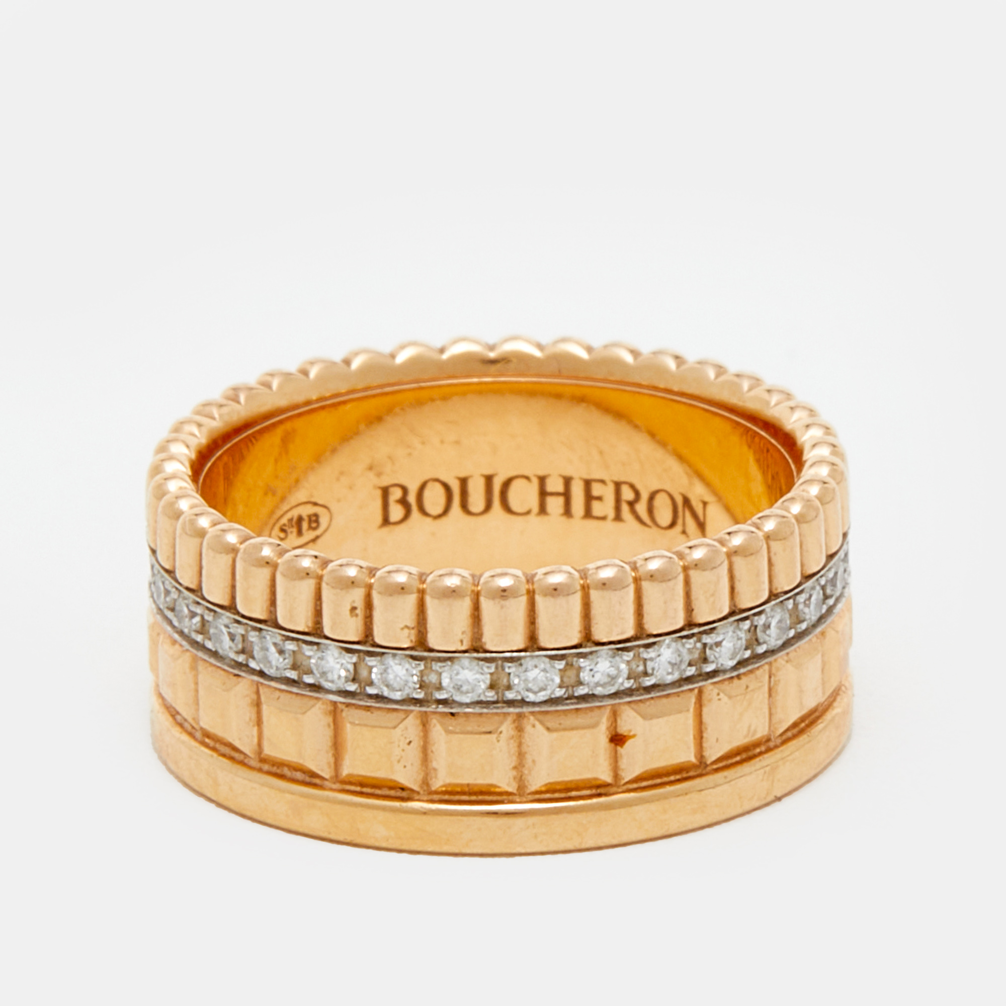 

Boucheron Quatre Radiant Diamond Small Model 18k Two Tone Gold Band Ring Size