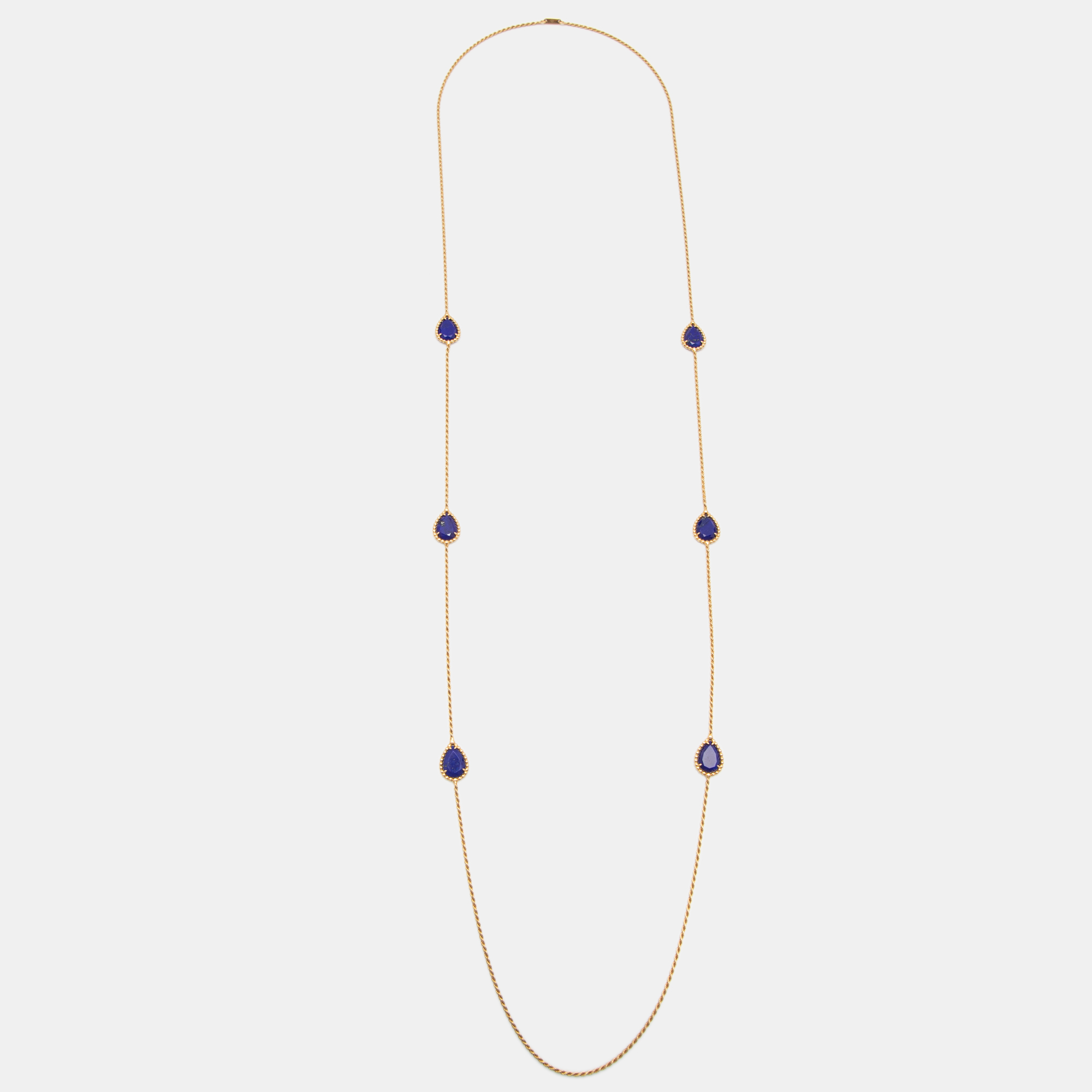 Boucheron Serpent Boheme Lapis Lazuli 18k Yellow Gold Station Necklace