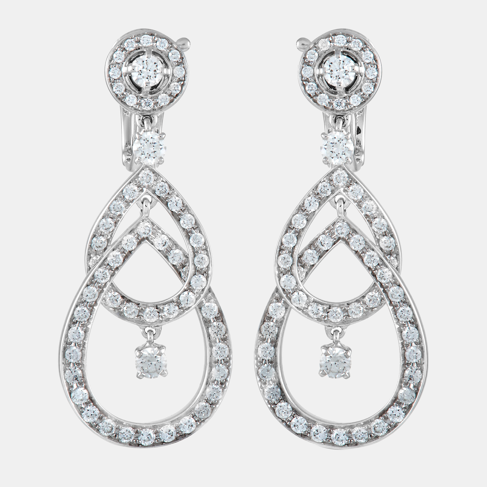 

Boucheron Ava 18K White Gold 2.53 ct Diamond Dangle Earrings