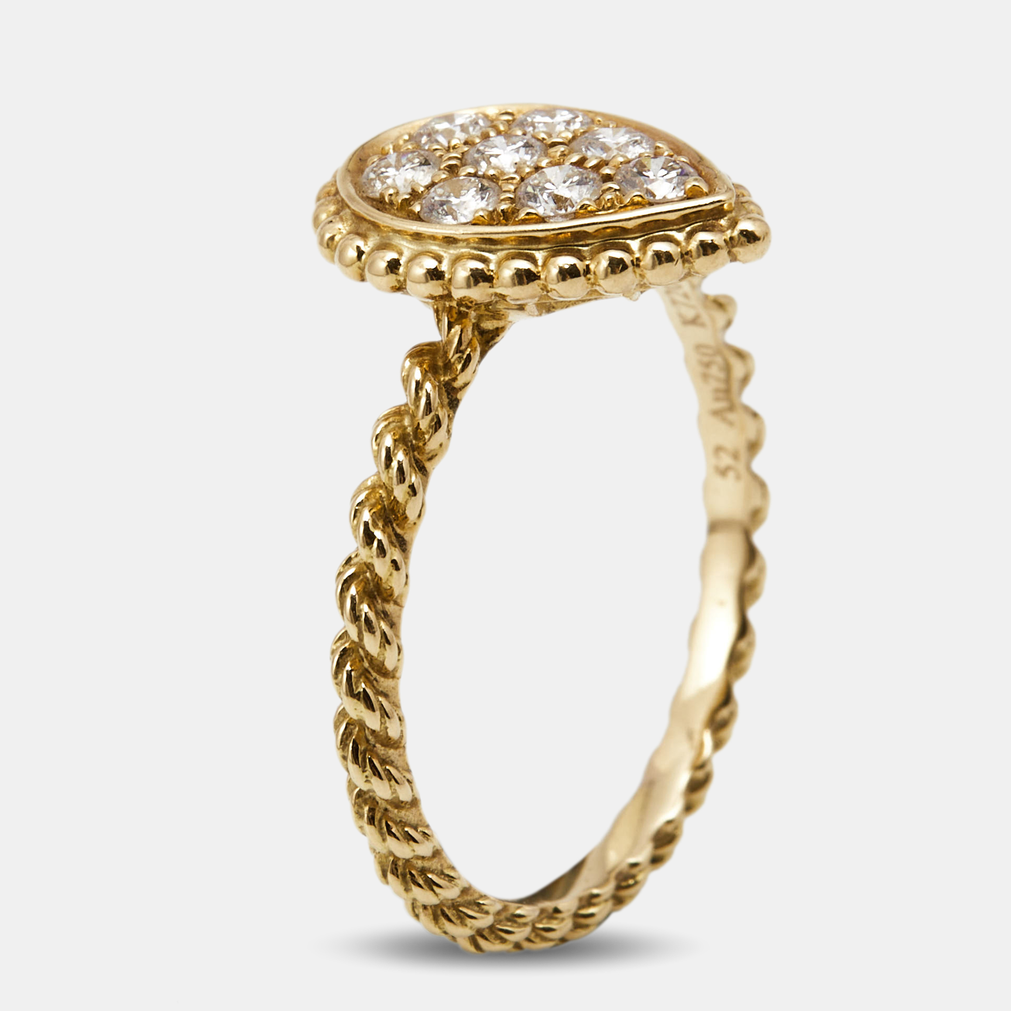 Click to view more detailed imagery on our partner's website Pre-owned Boucheron Serpent Boheme Diamonds 18k Yellow Gold S Motif Ring Size 52