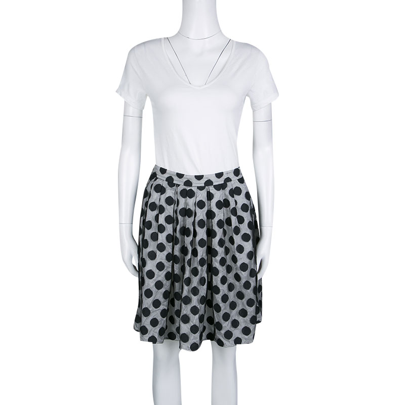 

Boutique Moschino Monochrome Polka Dot Tulle Mini Skirt, Black
