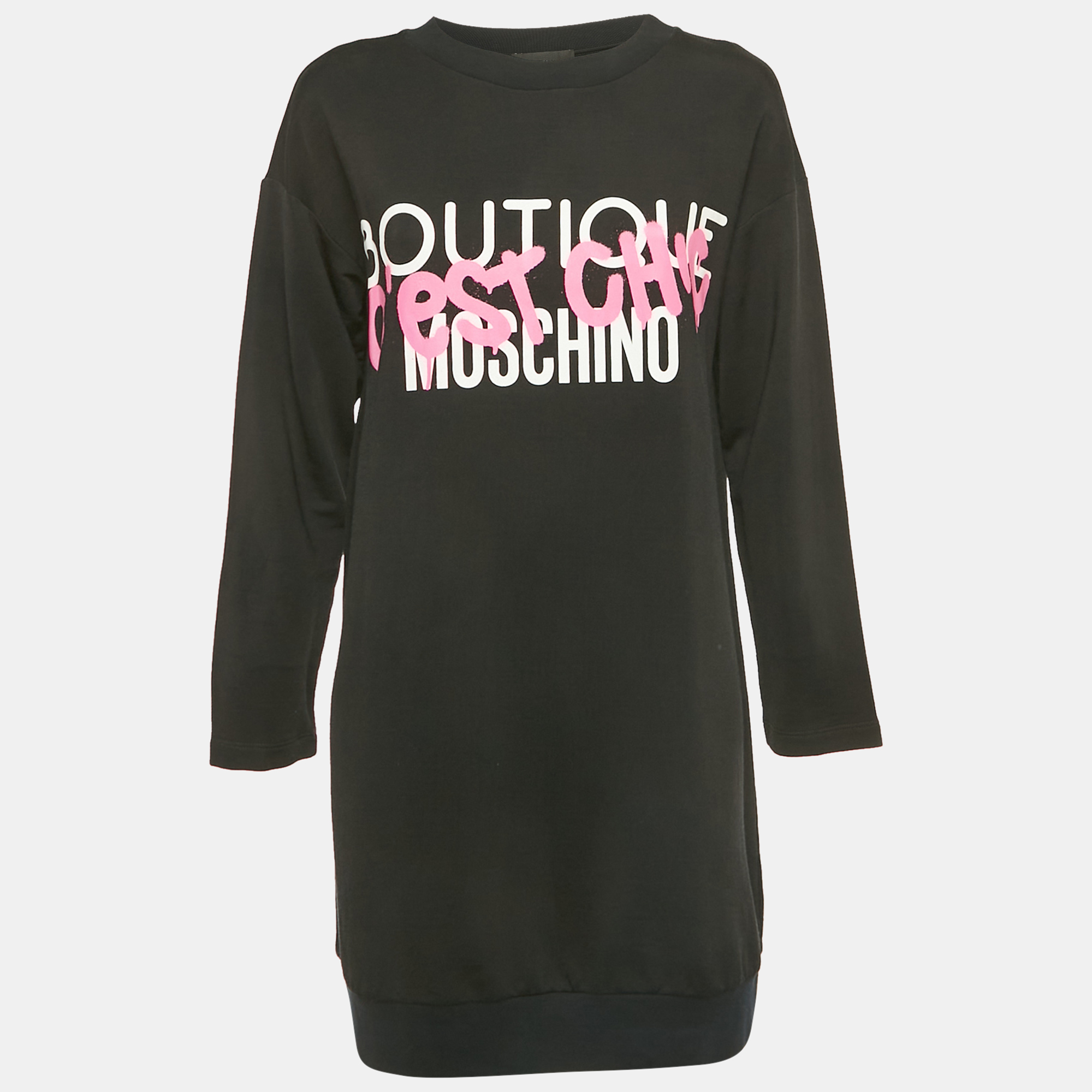 

Boutique Moschino Black Logo Print Jersey Long Sweatshirt S