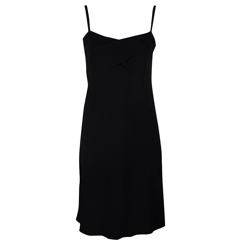 Pre Owned Boutique Moschino Black Drape Detail Sleeveless Dress S