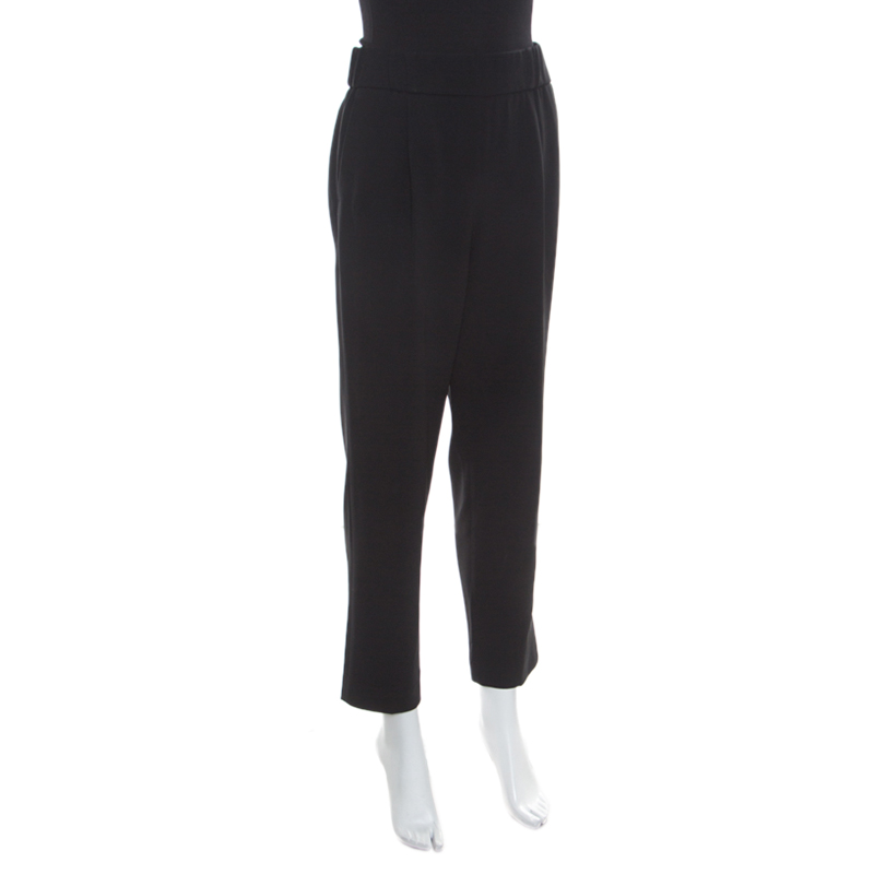 

Boutique Moschino Black Crepe High Waist Elasticized Waist Pants