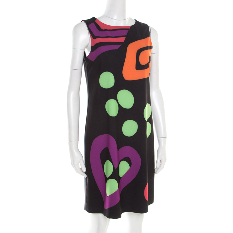

Boutique Moschino Black Abstract Printed Sleeveless Shift Dress M