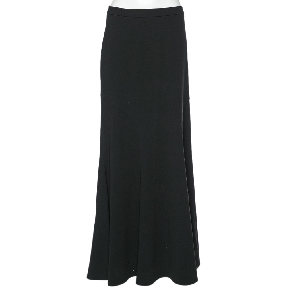 

Boutique Moschino Black Crepe Maxi Skirt