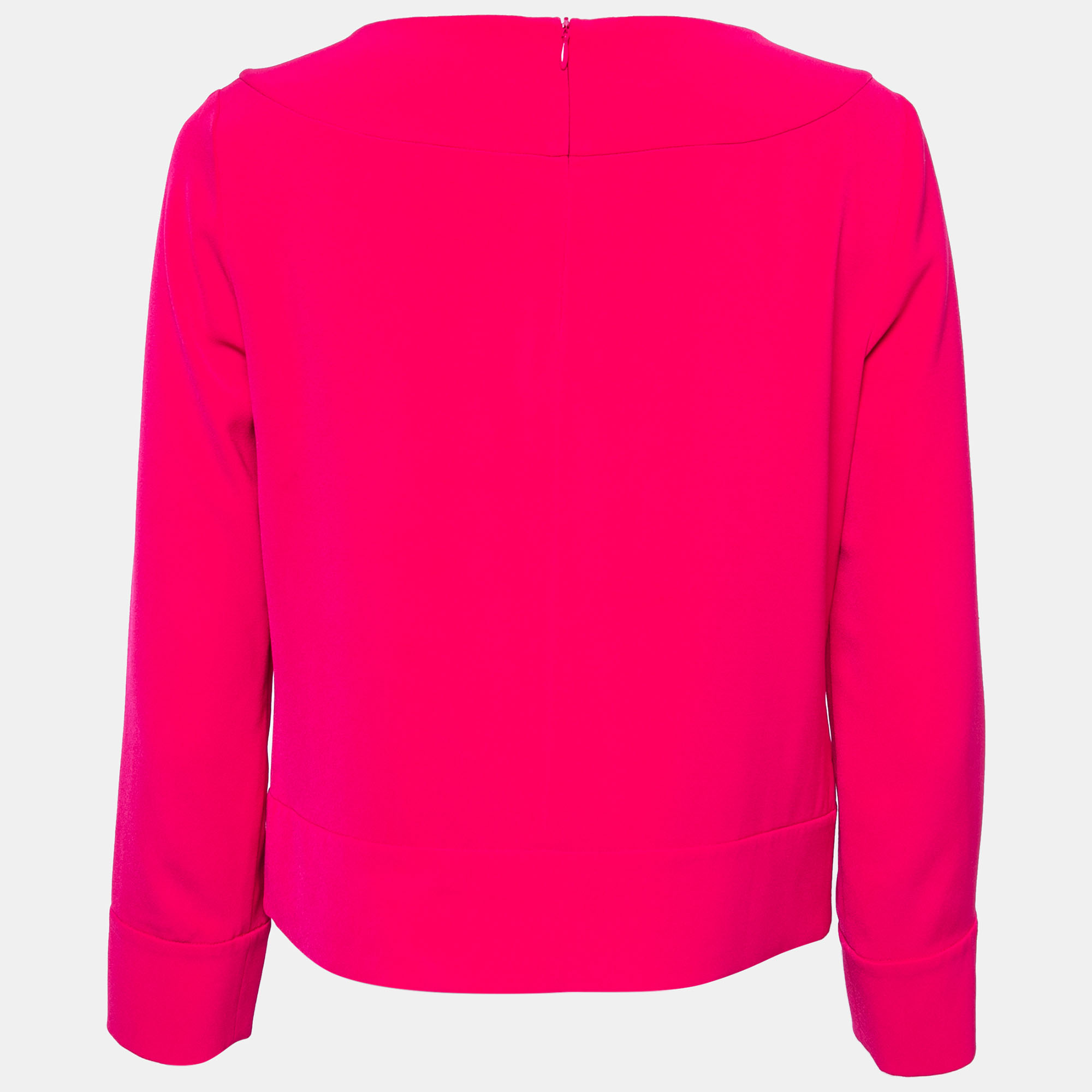

Boutique Moschino Pink Crepe Oversize Button Detail Top
