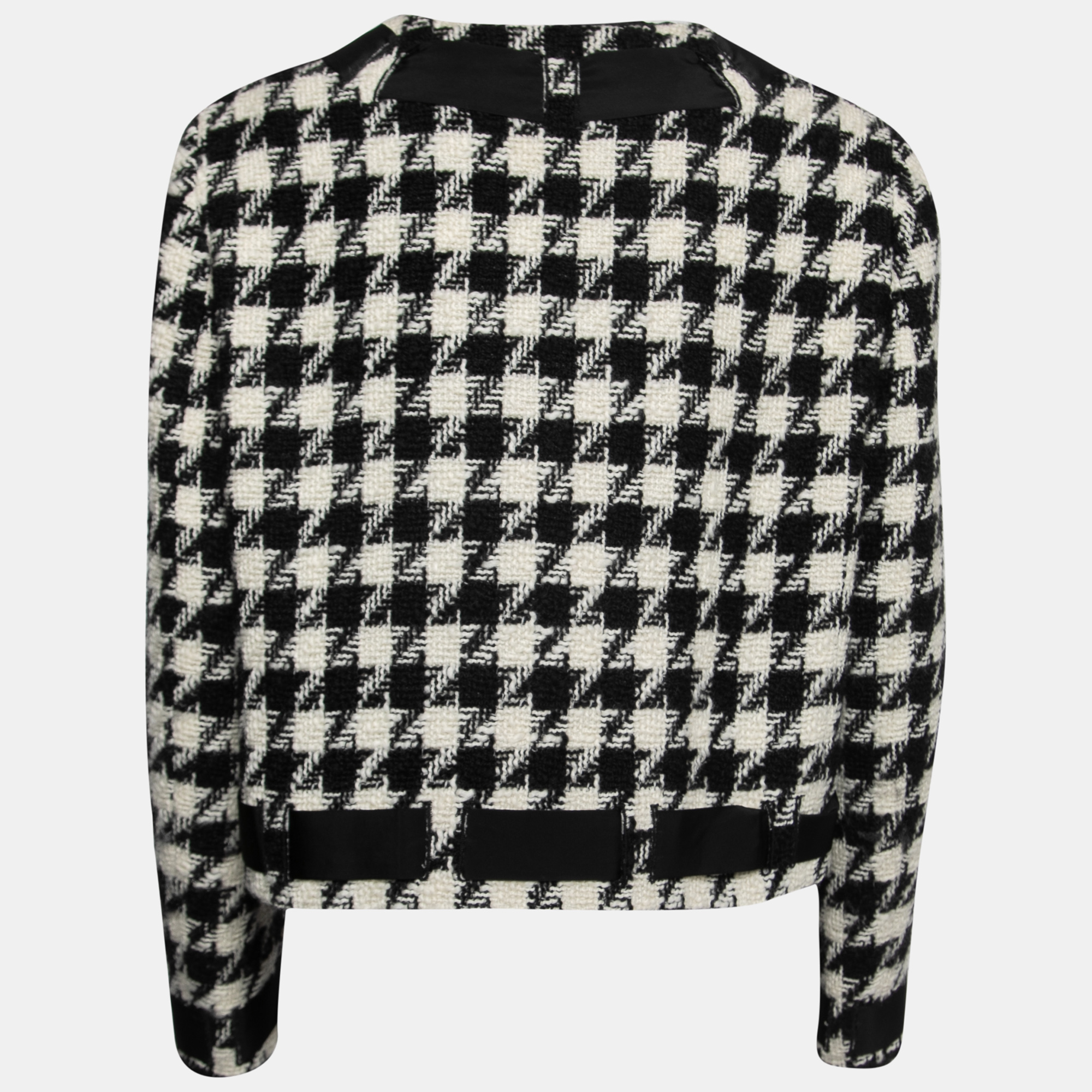 

Boutique Moschino Monochrome Patterned Wool Long Sleeve Jacket, Black
