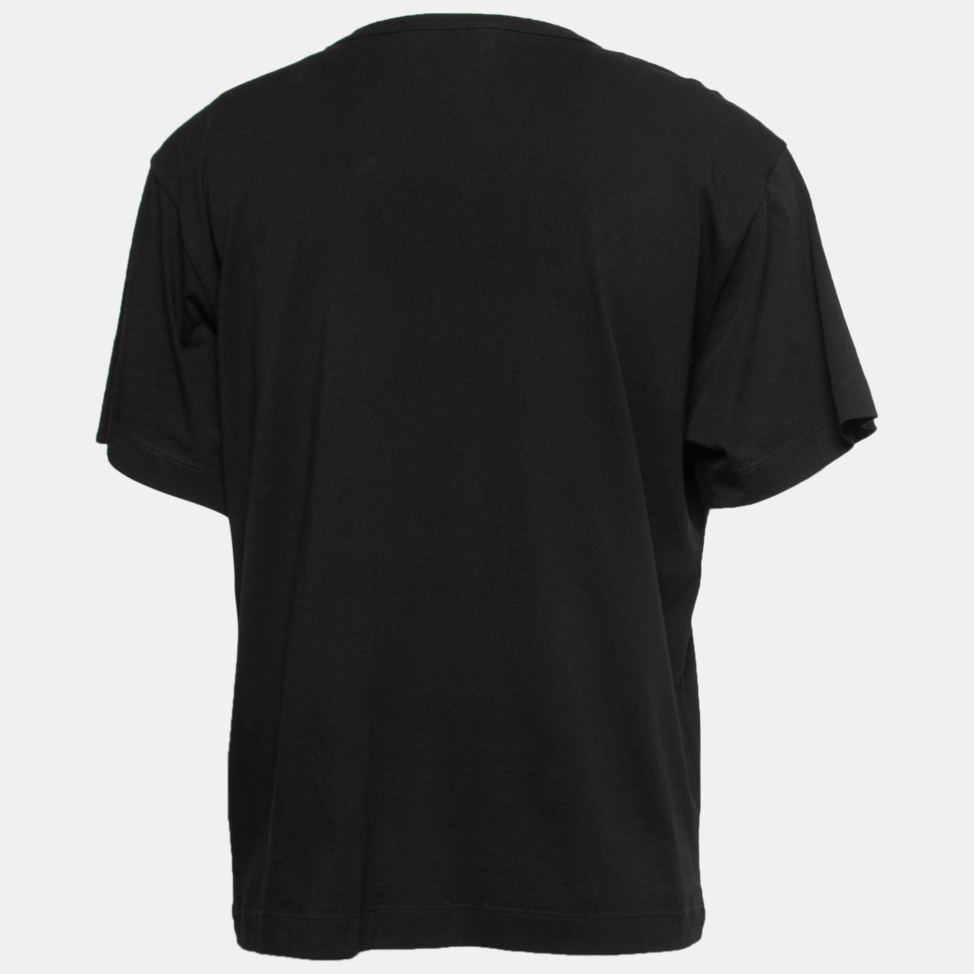 

Boutique Moschino Black Cotton Floral Logo Print T-Shirt