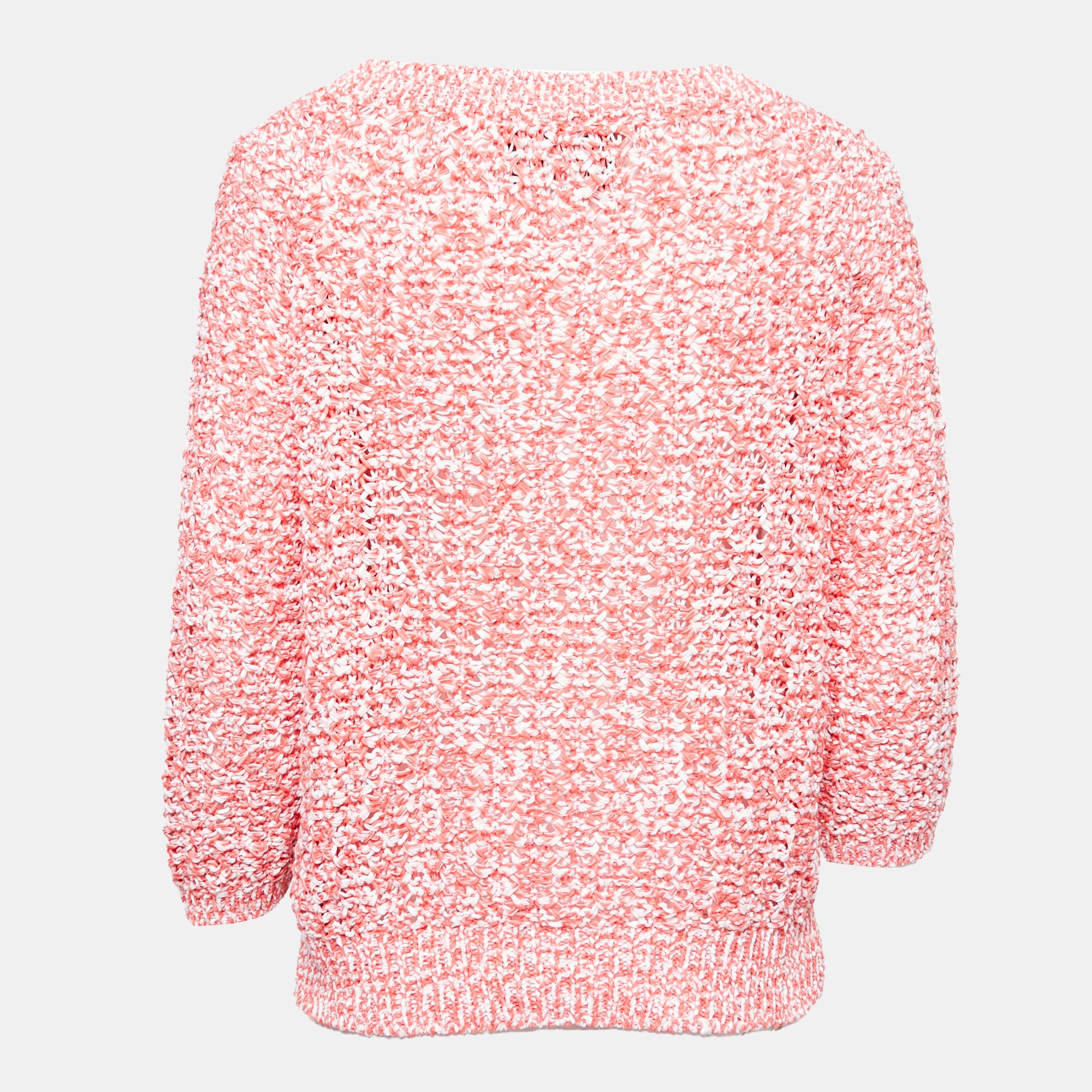 

Boutique Moschino Pink/White Knit Crew Neck Sweater