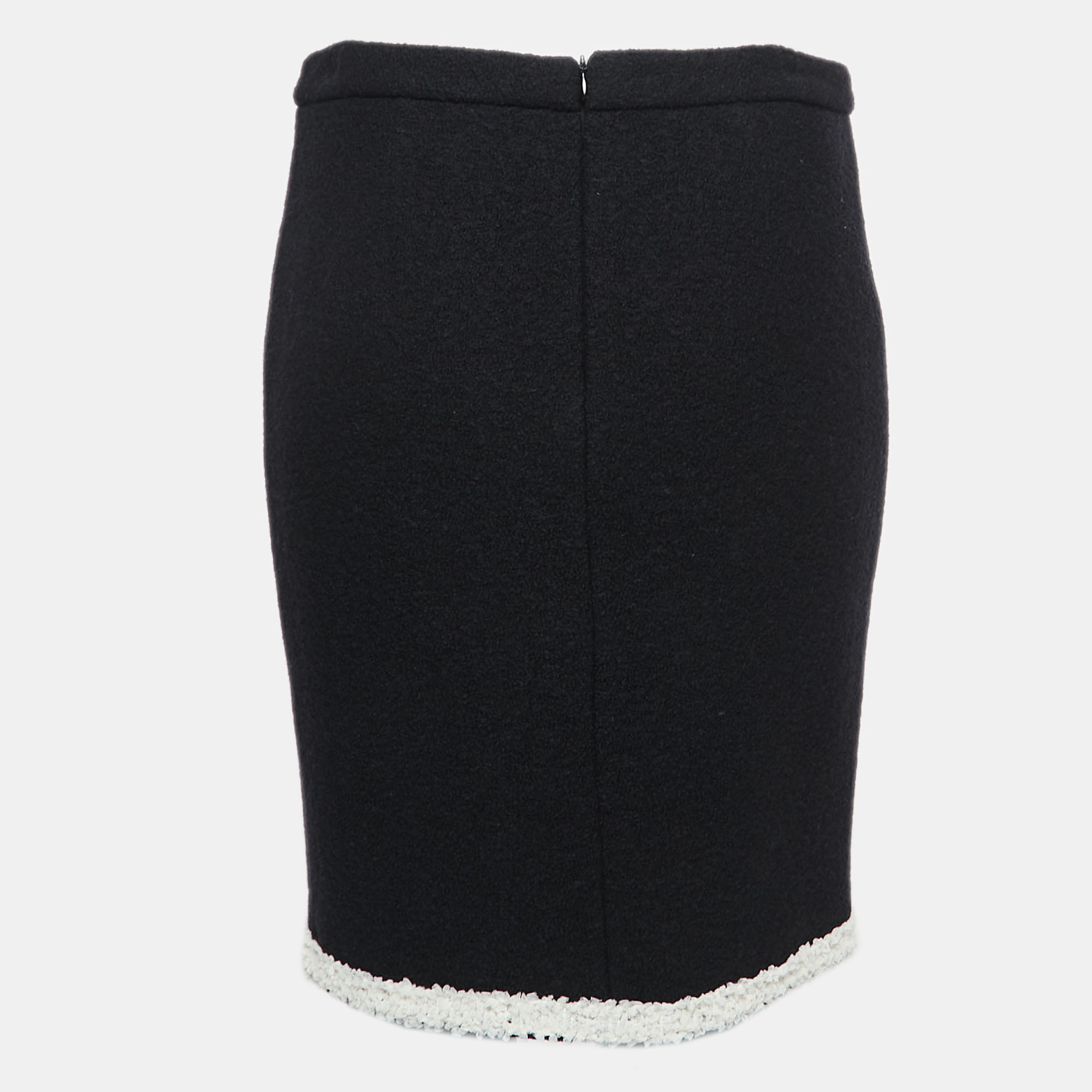 

Boutique Moschino Black Wool Lace Trimmed Pencil Skirt