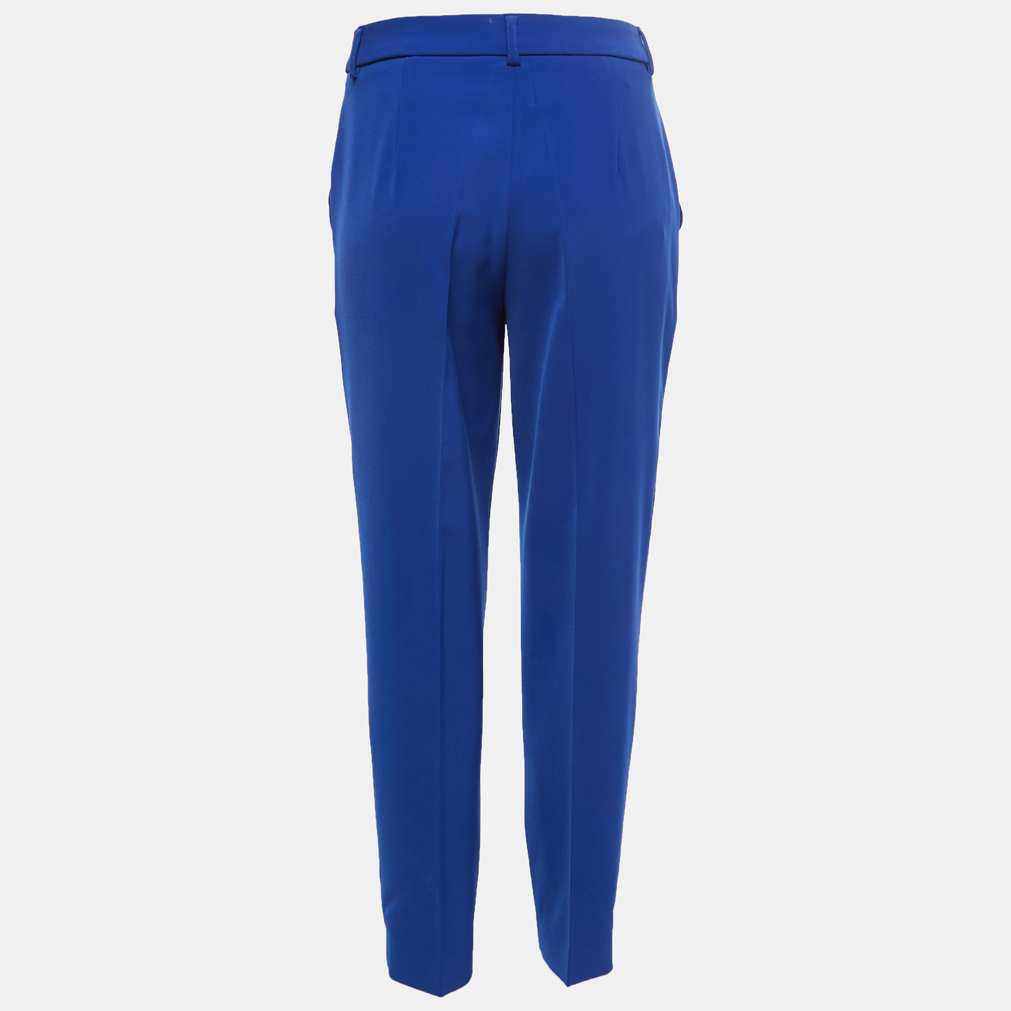 

Boutique Moschino Blue Crepe Pressed Crease Trousers