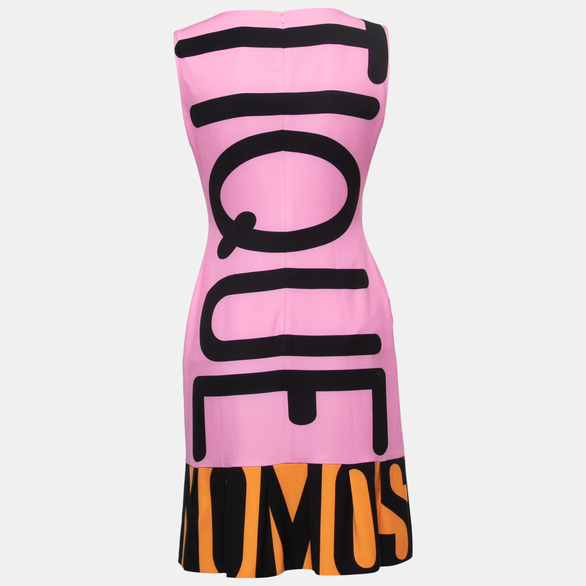 

Boutique Moschino Pink Multicolor Printed Sleeveless Midi Dress