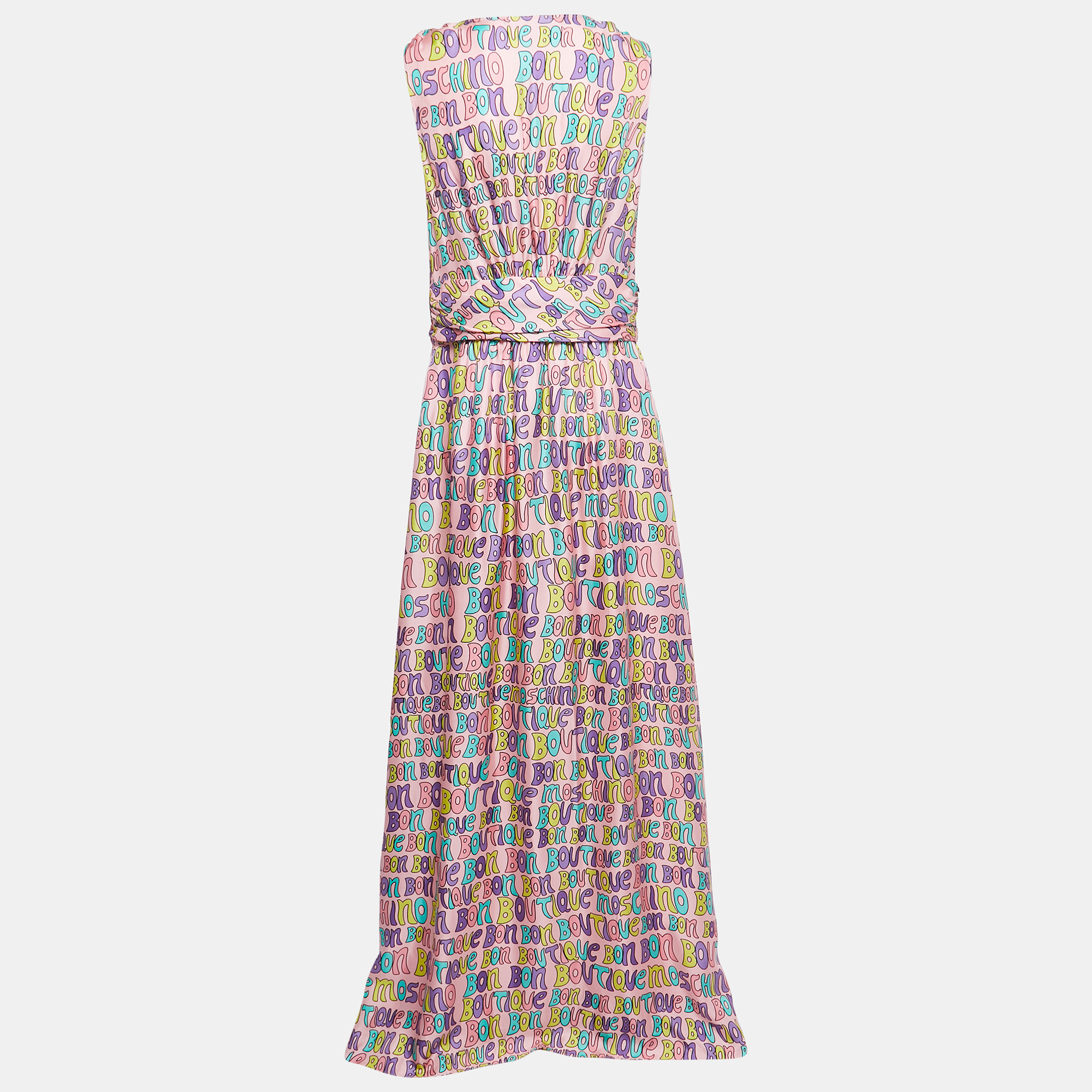 

Boutique Moschino Multicolor Printed Silk Sleeveless Maxi Dress