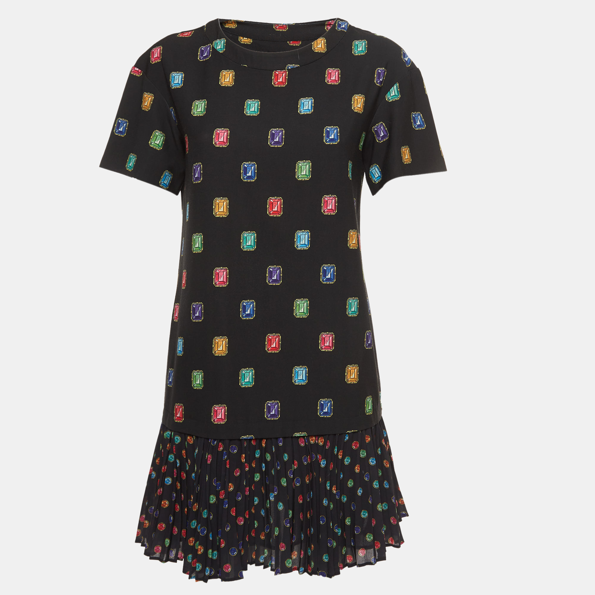 

Boutique Moschino Black Jewel Printed Jersey Mini Dress