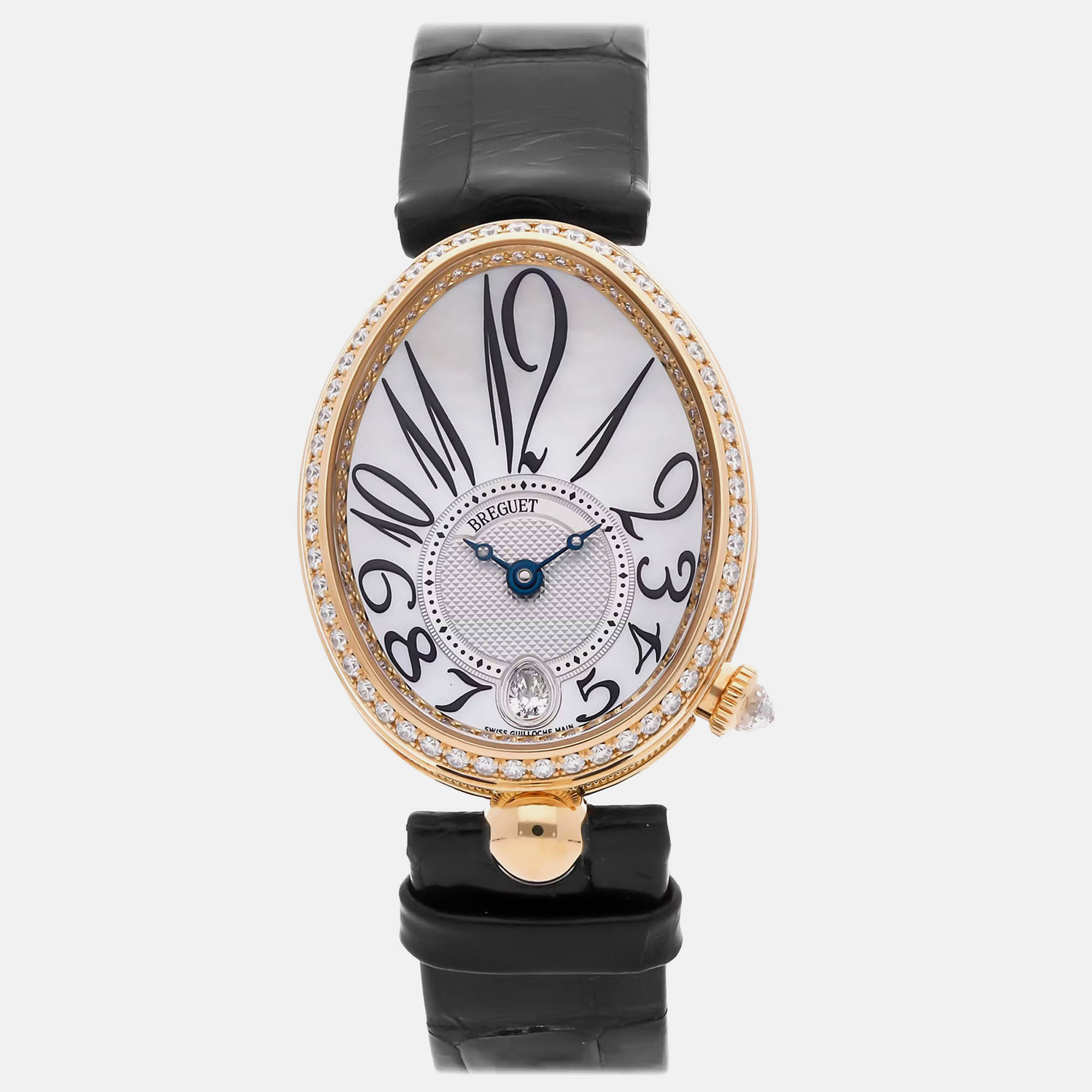 Pre-owned Breguet Reine De Naples 8918ba/58/864 28.4 Mm X 36.5 Mm In White