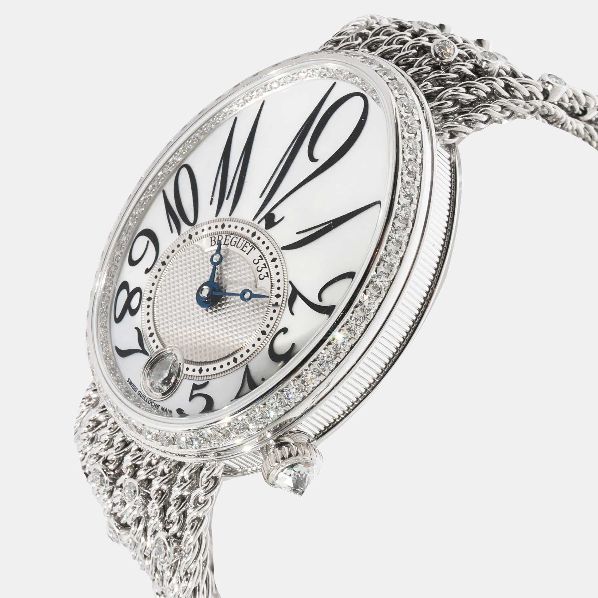 

Breguet White Mother of Pearl 18k White Gold Queen Of Naples 8918BB/58/J31 Automatic Women's Wristwatch 29 mm