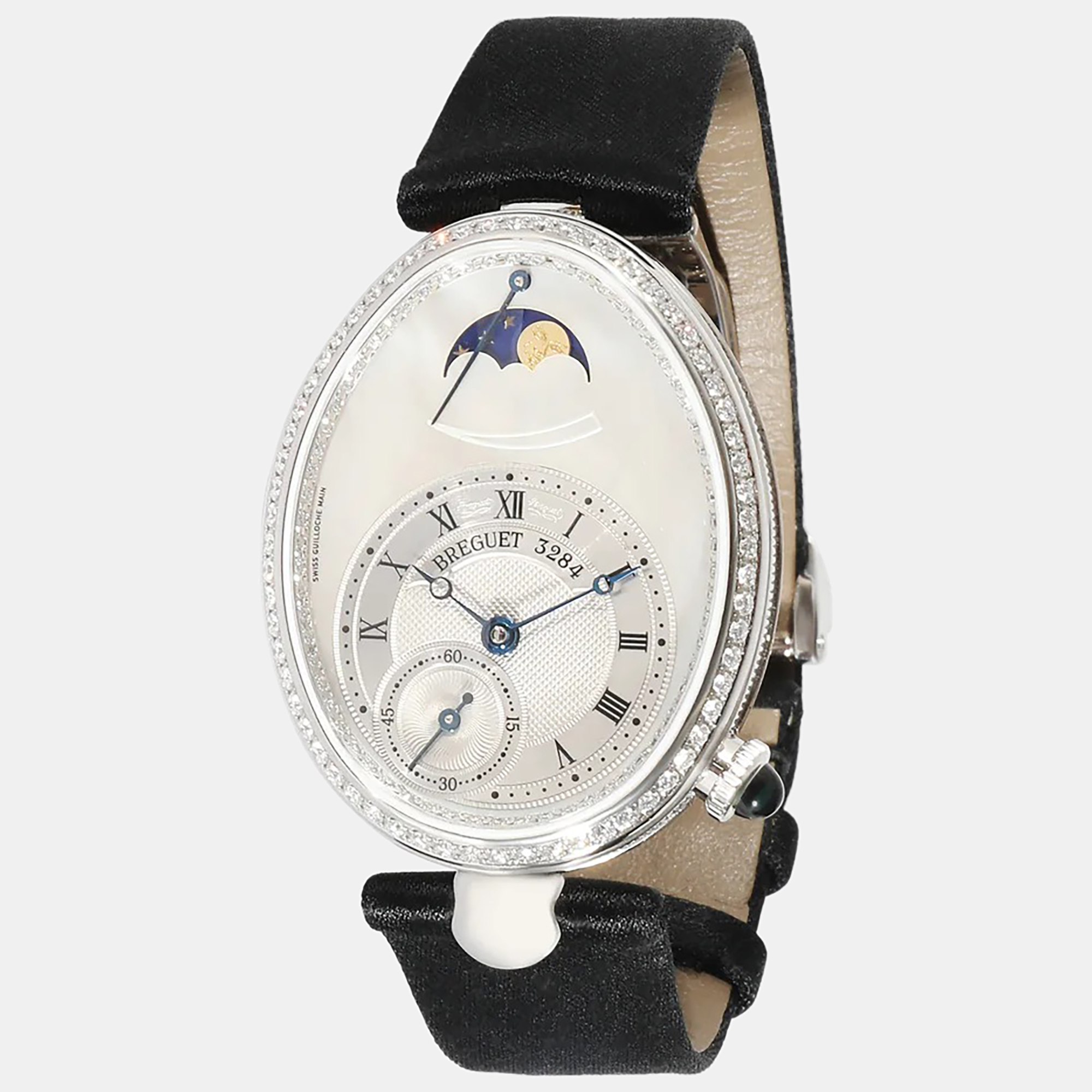 Pre-owned Breguet White Mop 18k White Gold Queen Of Naples 8908bb/52/864d00d Automatic Women's Wristwatch 29 Mm