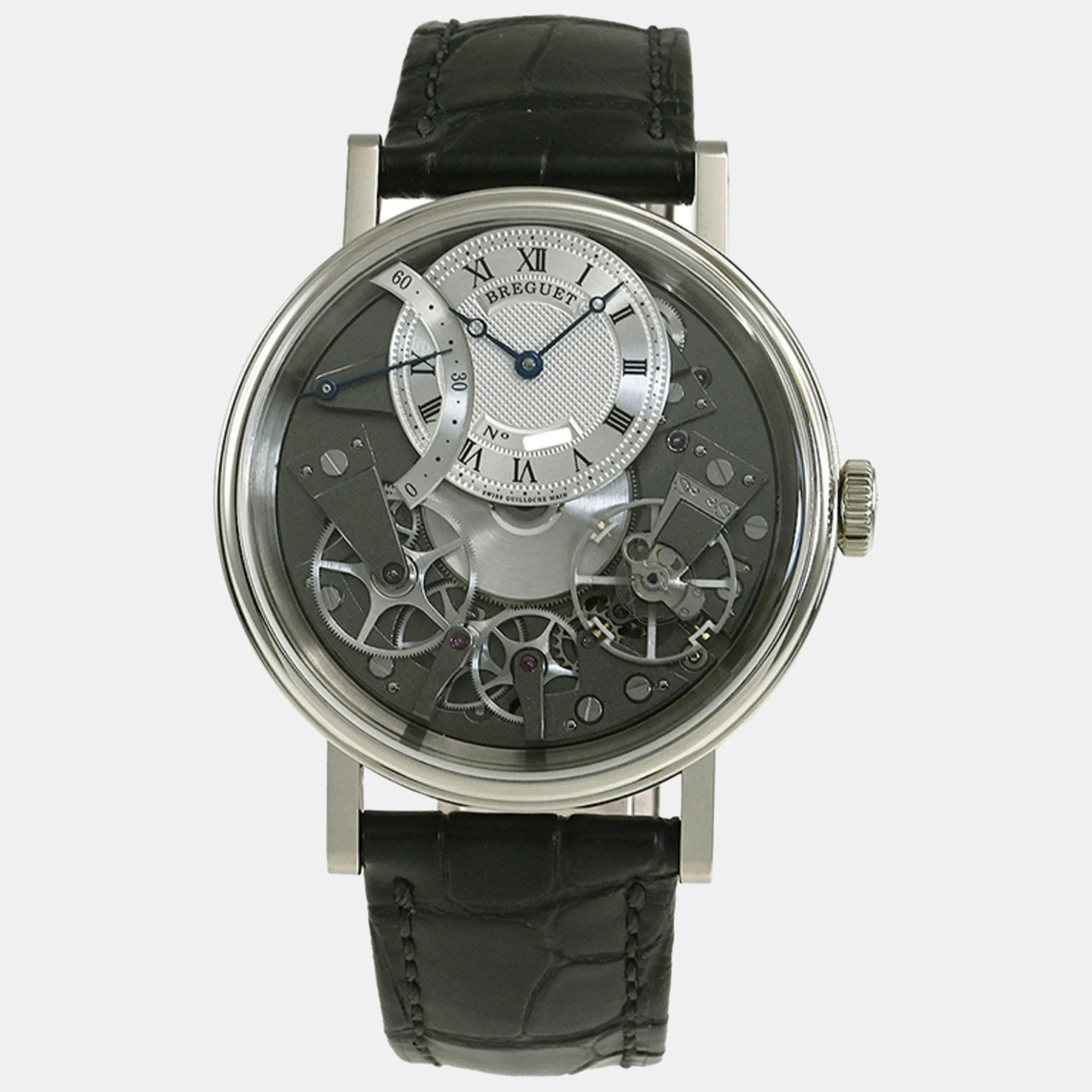 Pre-owned Breguet Grey 18k White Gold Tradition 7097bb/g1/9wu Automatic Women's Wristwatch 40 Mm