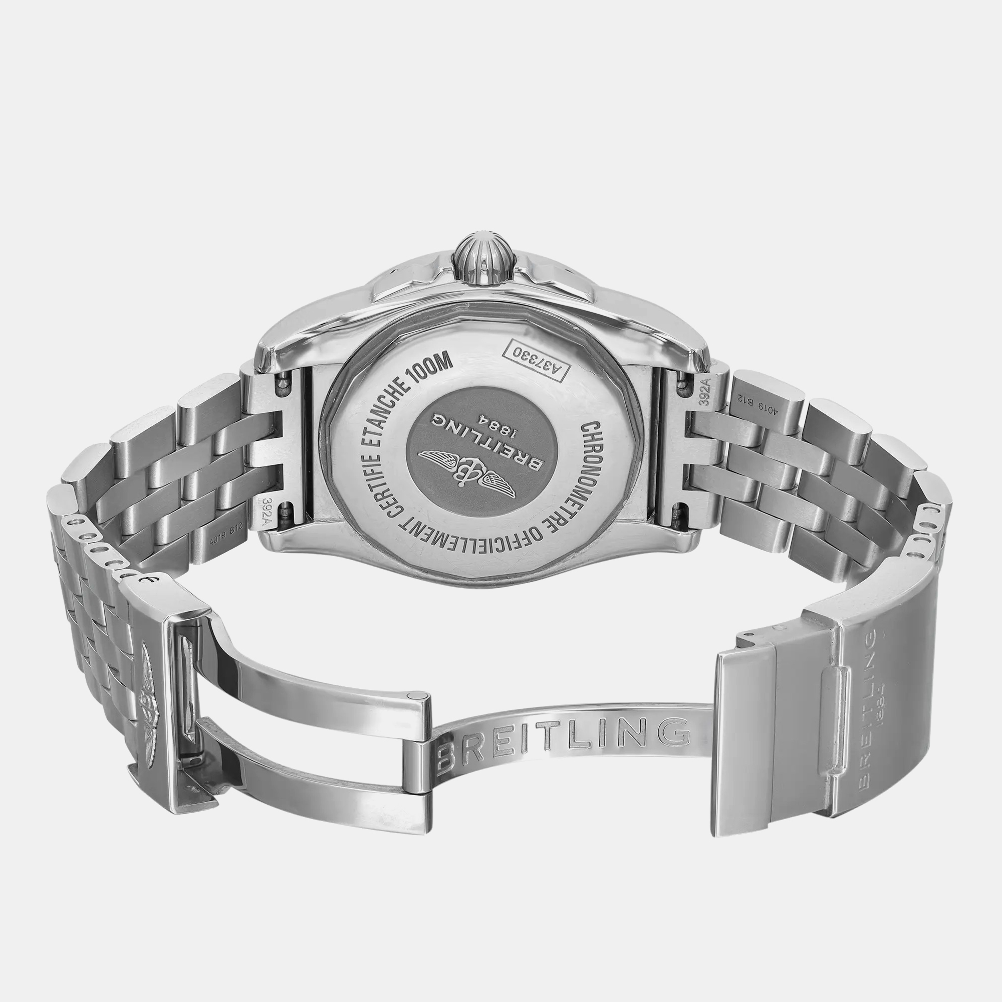 Breitling White Stainless Steel Galactic A37330 Automatic Men`s Wristwatch 36 mm 