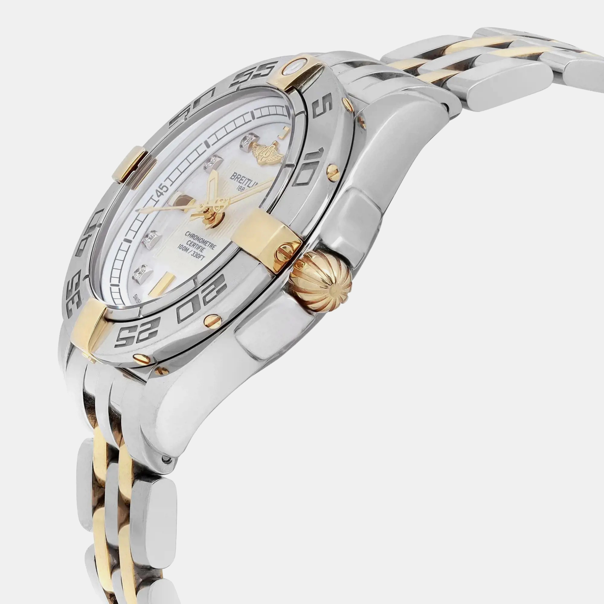 Breitling White Stainless Steel Galactic B71356L2/A710-367D Quartz Women`s Wristwatch 32mm 