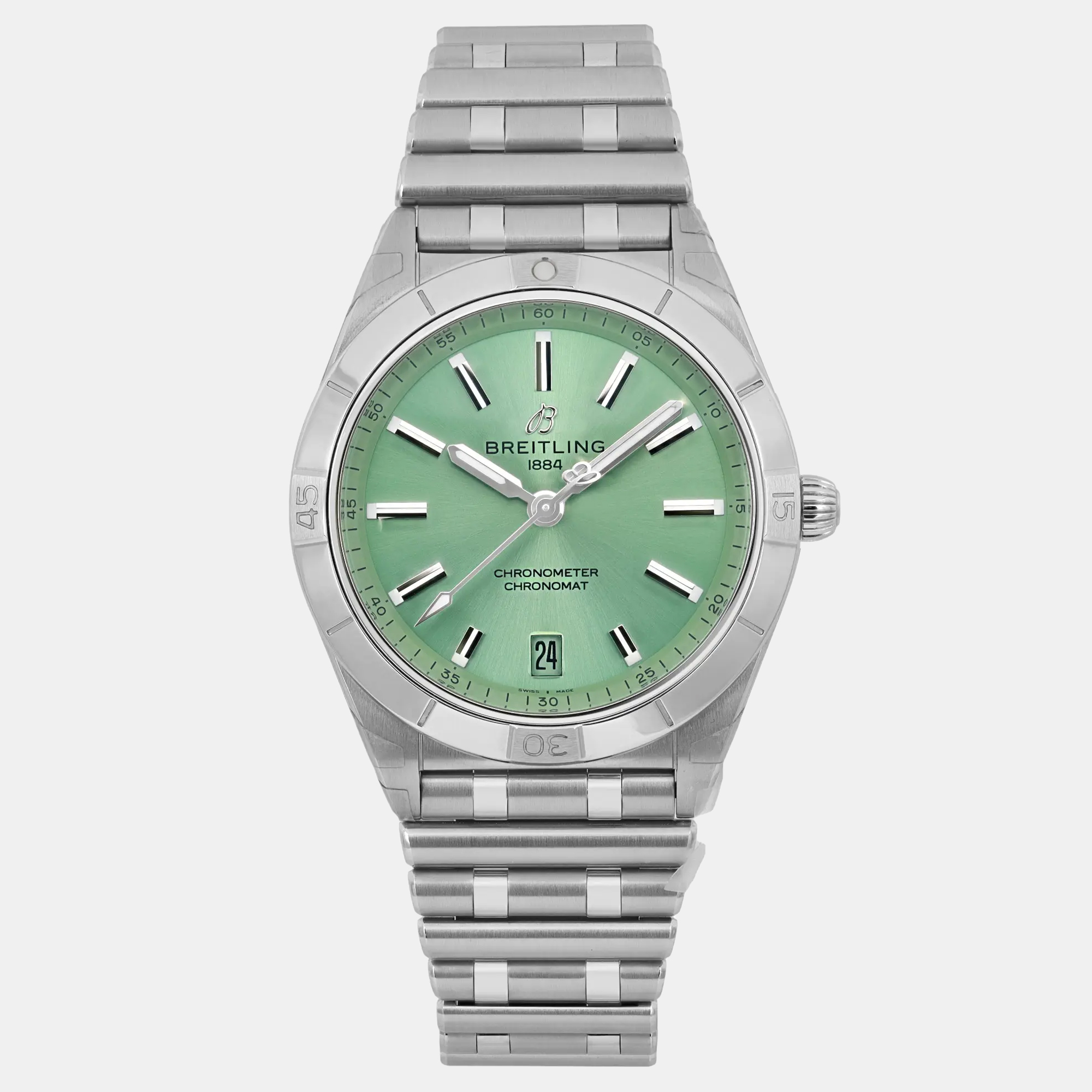 

Breitling Chronomat A10380101L1A1 Automatic Mint Green Dial Stainless Steel Women's Wristwatch 36 mm