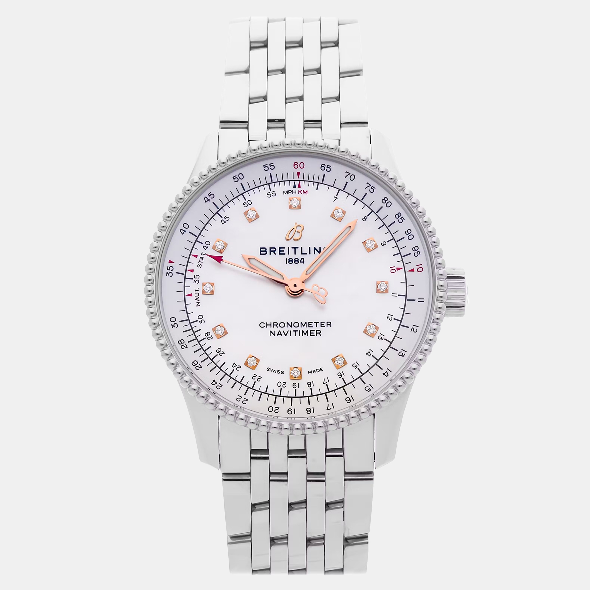 

Pre-Owned Breitling Navitimer A17395211A1A1 Women's Watch Automatic 35 mm, White