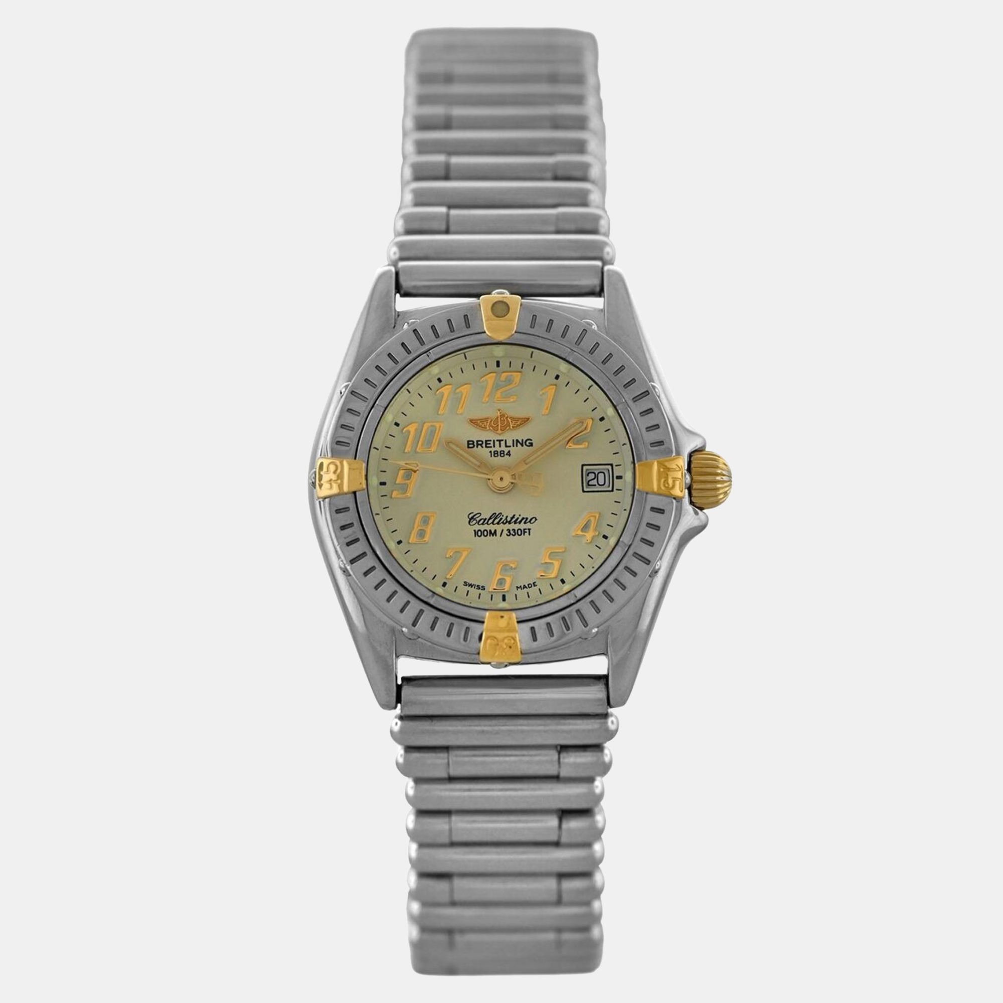 

Breitling Callistino B52345 Quartz Silver Stainless Steel Women's Wristwatch 28 mm, Yellow