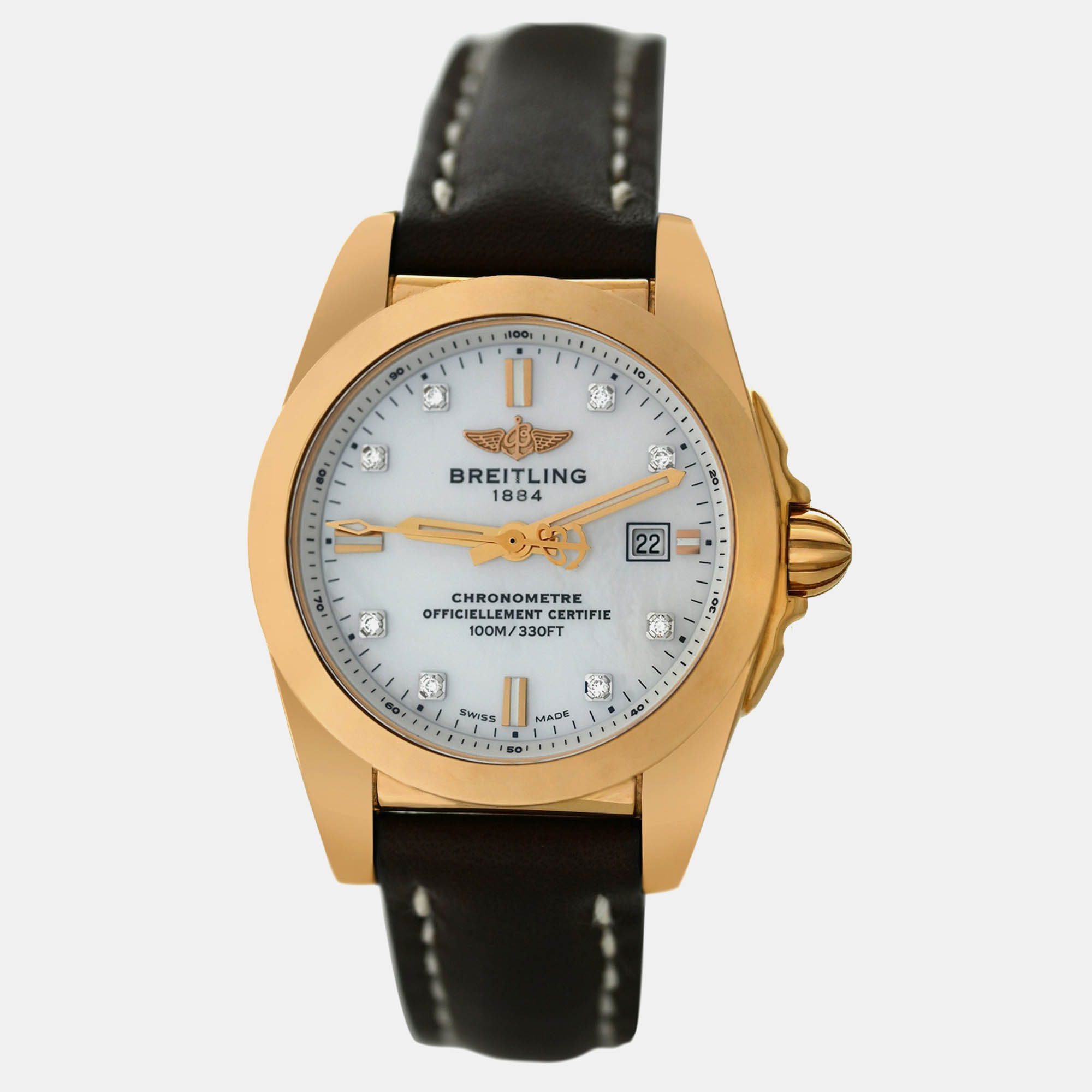 

Breitling Galactic H7234812A792 Quartz MOP 18K Rose Gold Women’s Wristwatch 29 mm, White