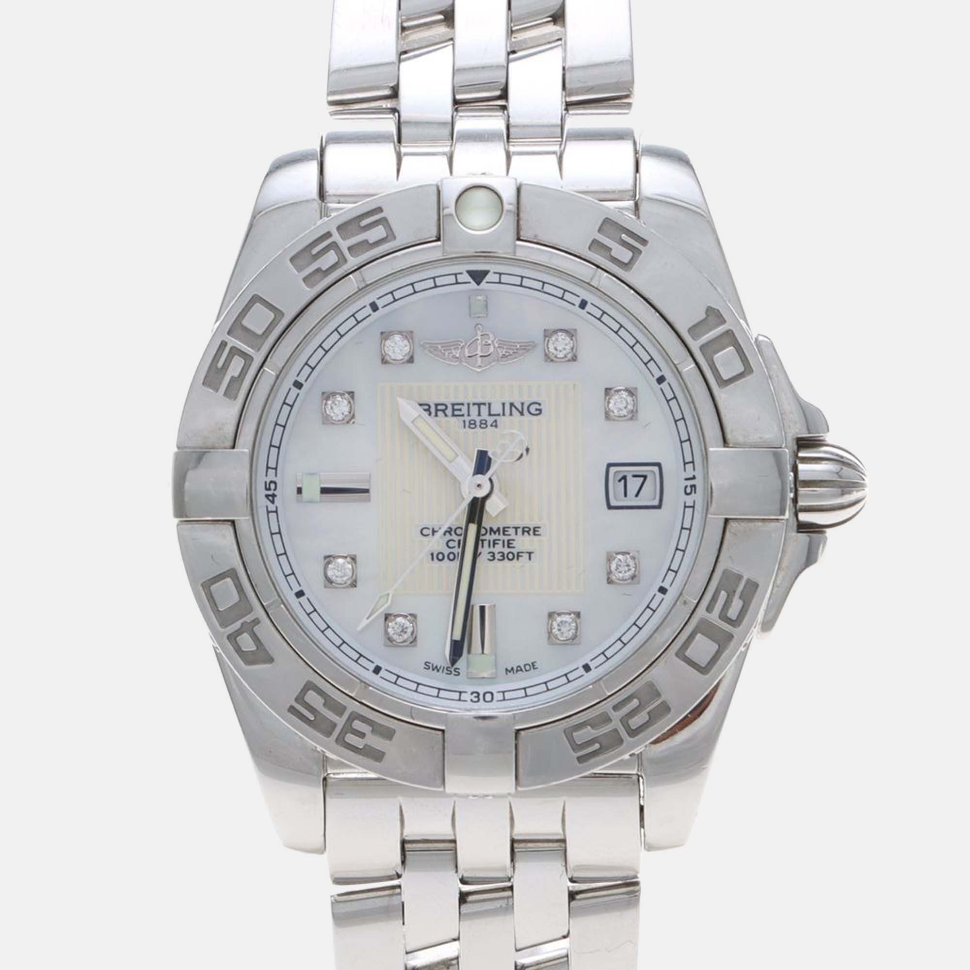 

Breitling Cockpit Lady A71356 Quartz White Diamonds Stainless Steel Women's Wristwatch