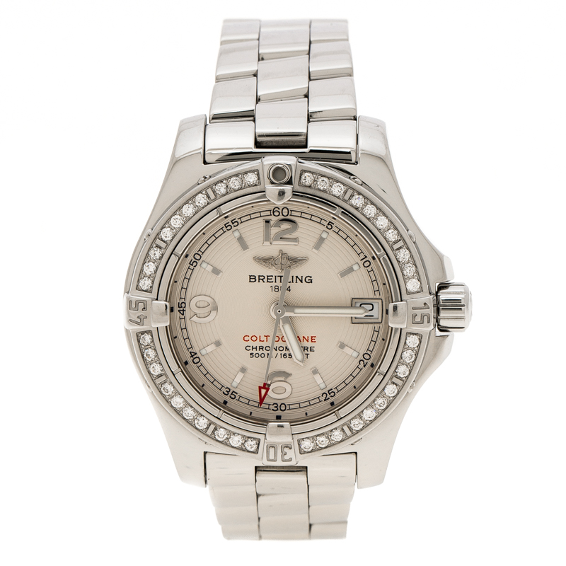 Breitling Ivory Stainless Steel Colt Oceane A7738053 Women's Wristwatch 33 mm
