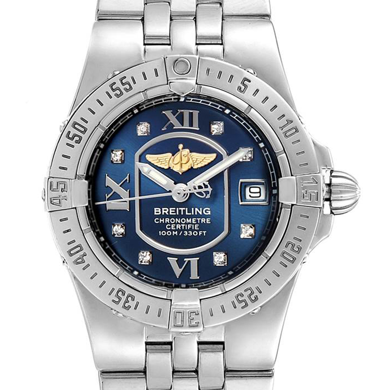 

Breitling Blue Stainless Steel and Diamond Starliner A71340 Women's Wristwatch