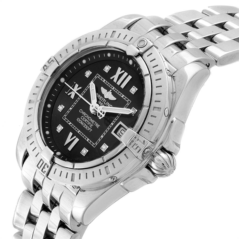 

Breitling Black Diamond and Stainless Steel Windrider Cockpit A71356 Women's Wristwatch