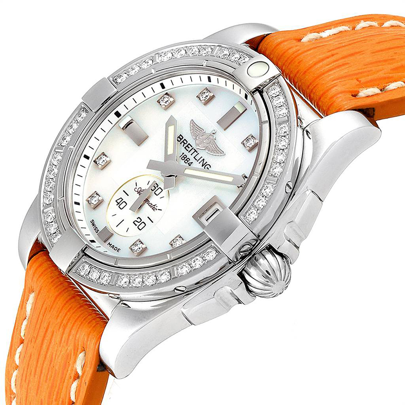 

Breitling MOP Diamond Leather and Stainless Steel Galactic, White
