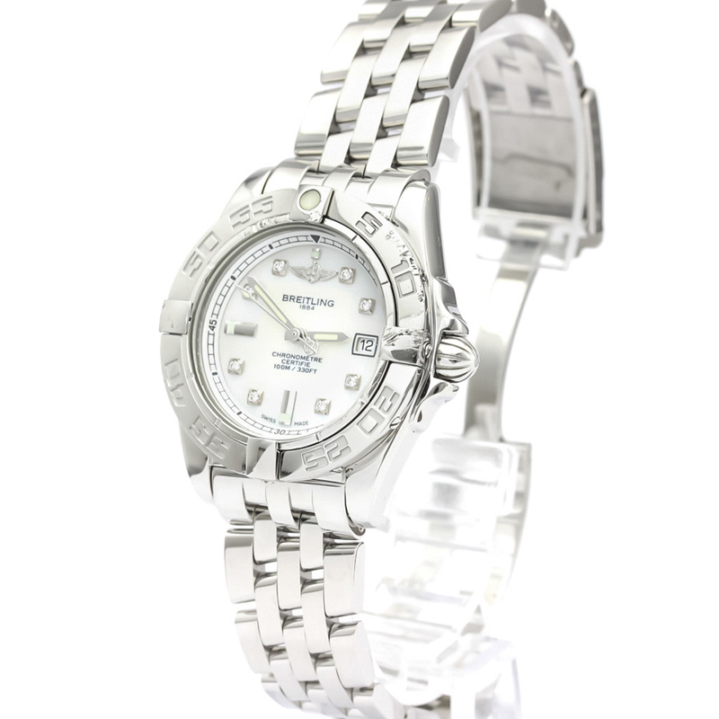 

Breitling MOP Diamond and Stainless Steel Galactic A71356 Women's Wristwatch, White