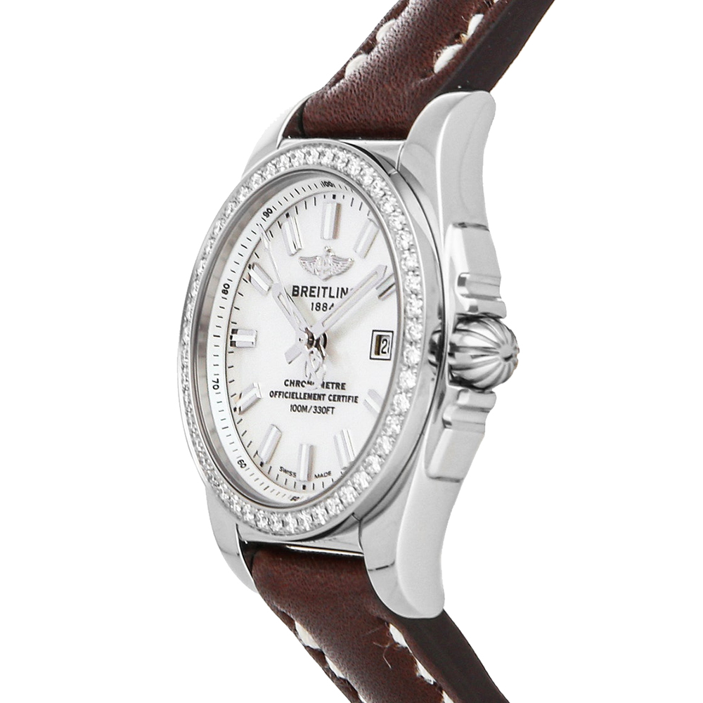 

Breitling MOP Diamonds Galactic A7234853/A784 Women's Wristwatch, White