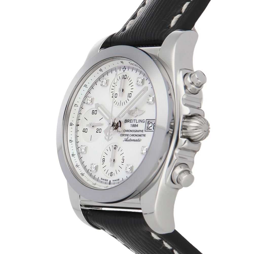 

Breitling MOP Diamond Stainless Steel Chronomat W1331012/A776 Women's Wristwatch, White