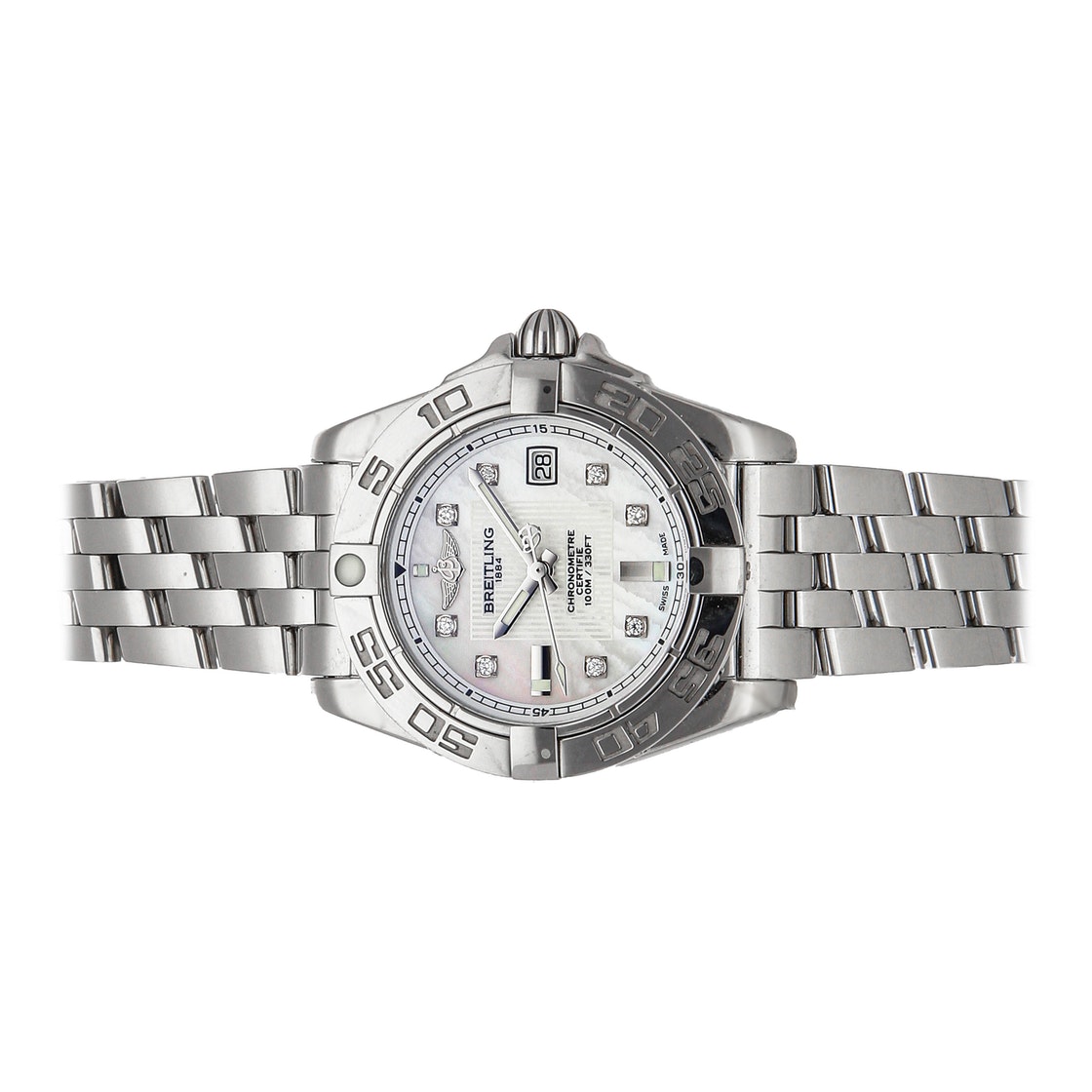 

Breitling White Diamonds Stainless Steel Galactic A71356L2/A708 Women's Wristwatch