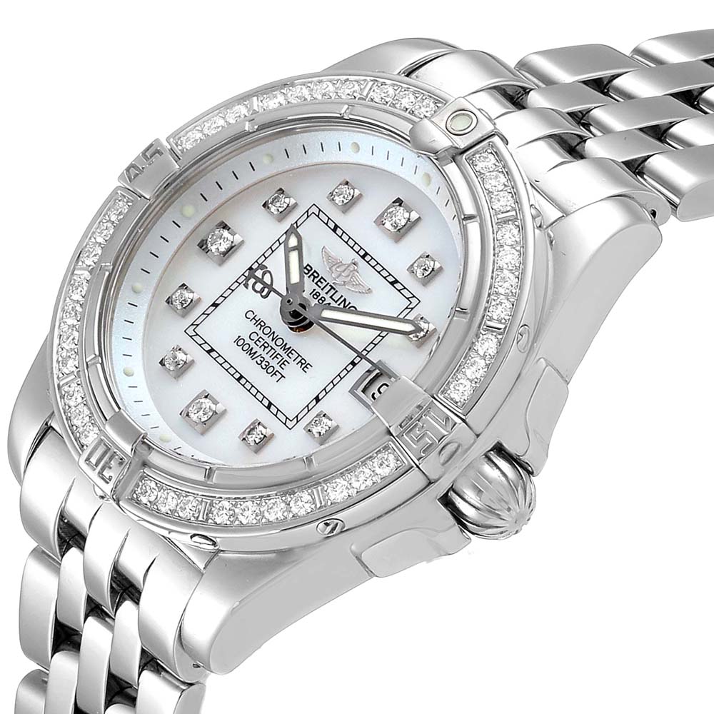 

Breitling MOP Diamond and Stainless Steel Cockpit A71356 Women's Wristwatch, White