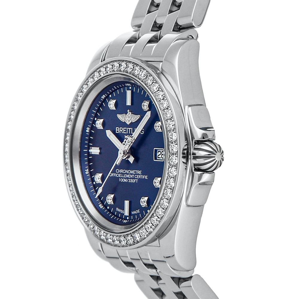 

Breitling Blue Diamonds Stainless Steel Galactic Sleek Edition A7133053/C966 Women's Wristwatch