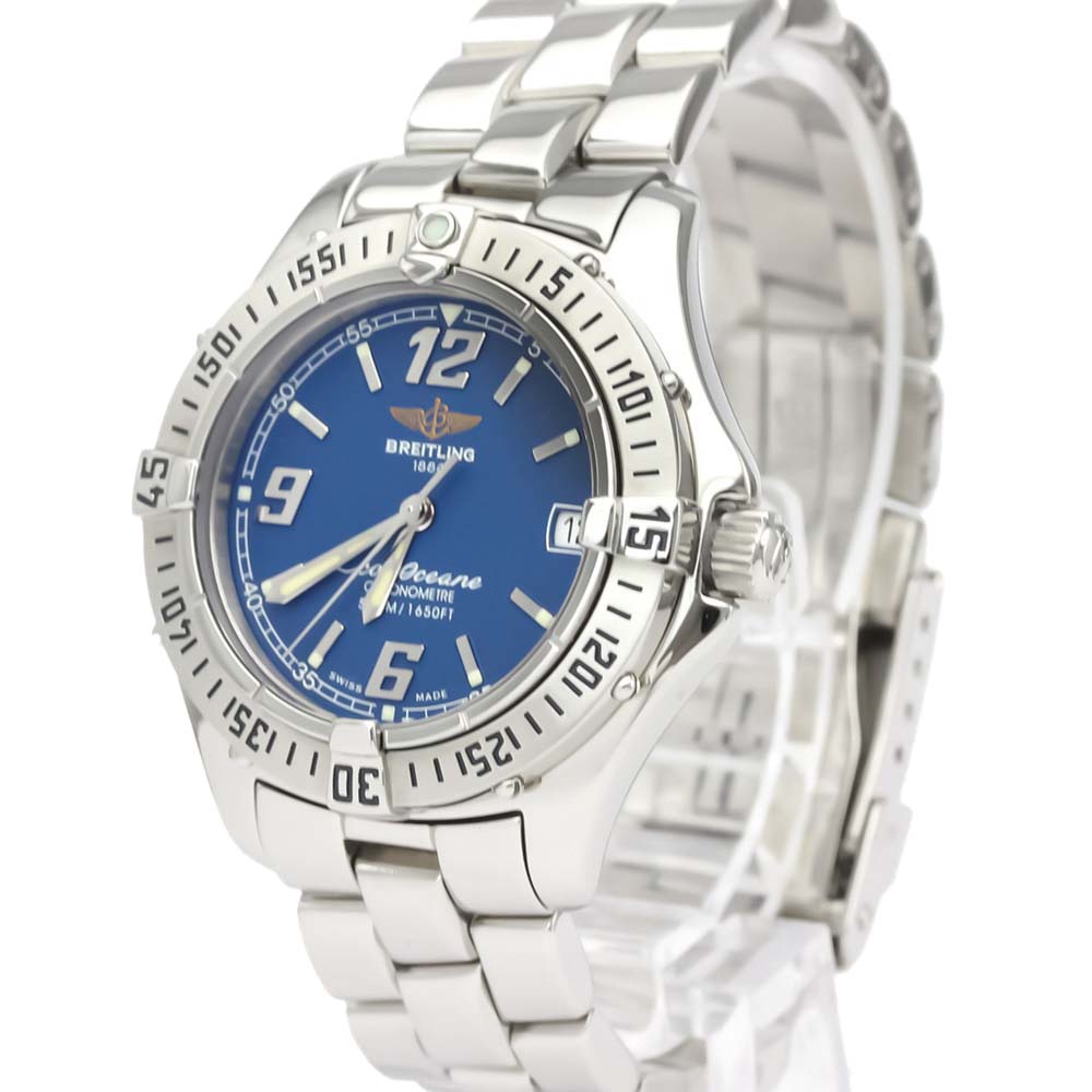 

Breitling Blue Stainless Steel Colt Quartz A57350 Women's Wristwatch