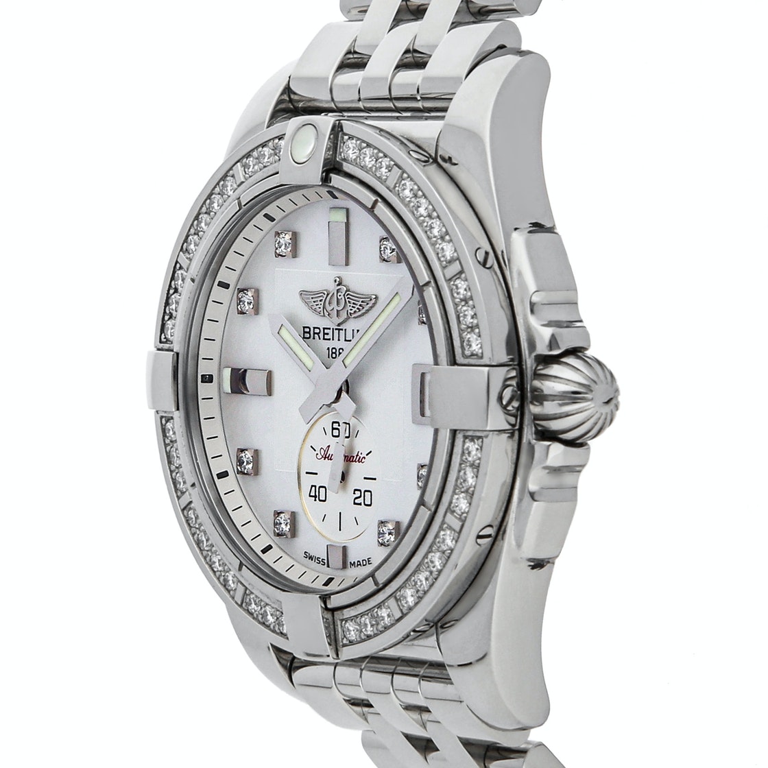

Breitling MOP Diamonds Stainless Steel Galactic A3733053/A717 Women's Wristwatch 36 MM, White